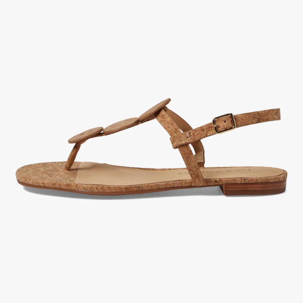 NWT Jack Rogers Women's Worth Flat Thong Tan Cork Sandals, Size 8 - Picture 5 of 6